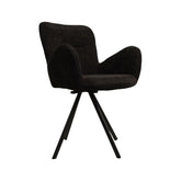 Pachet 3+1 Scaun de dining rotativ, gri, din material textil si cadru metalic Papilio